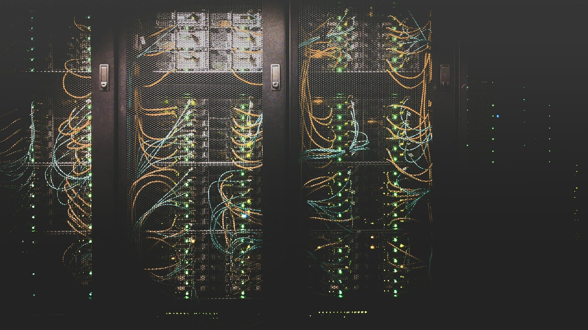 Server rack with network cabling
